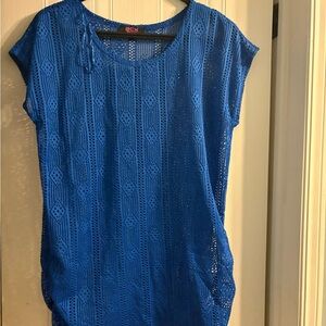 Elegant Blue Lace Swim Coverup